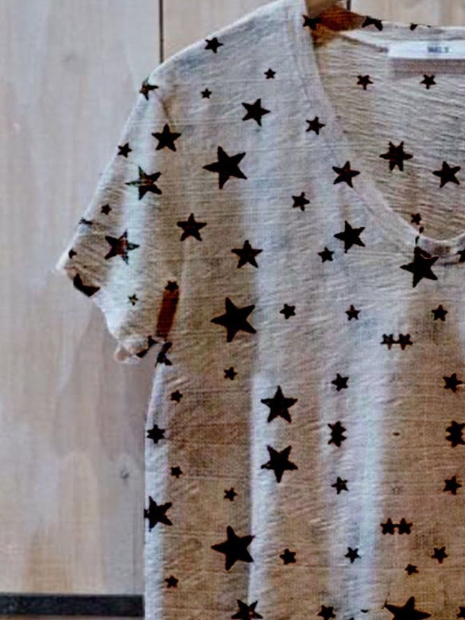 Gray Star Casual Cotton T-shirt