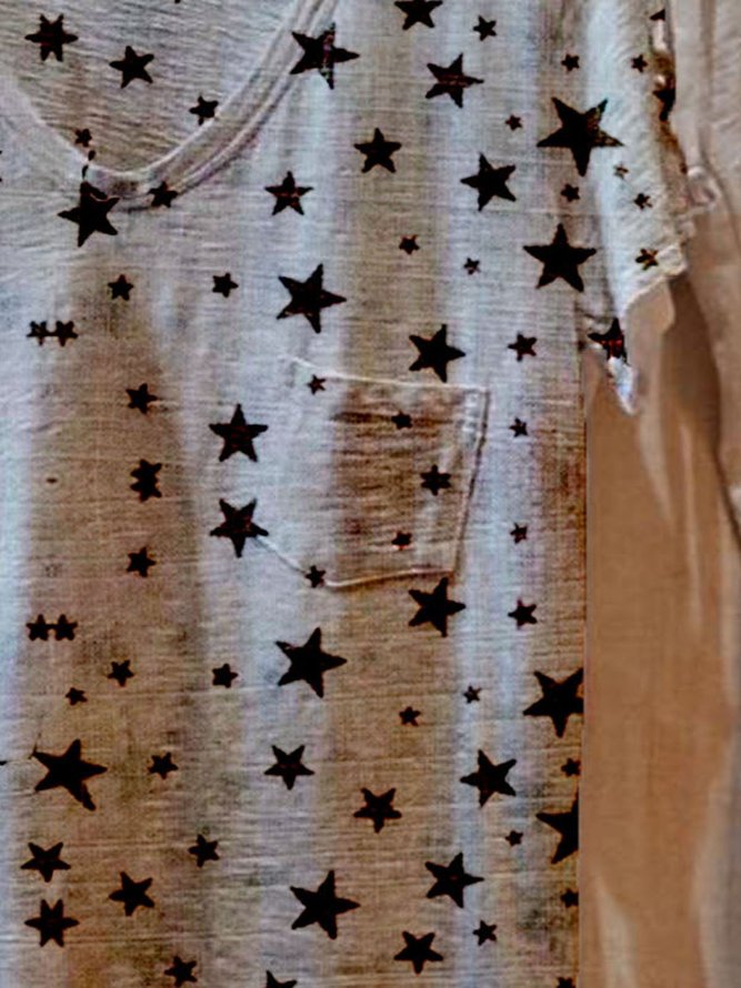 Gray Star Casual Cotton T-shirt