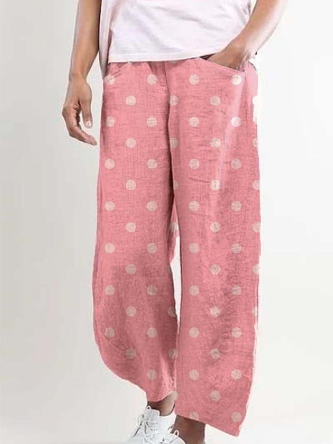 pink polka dot pants