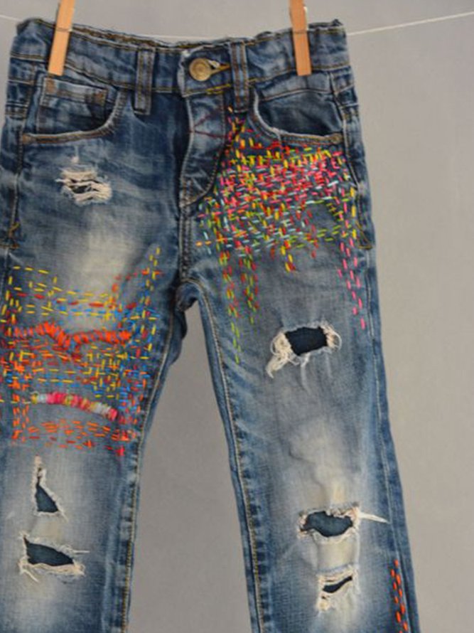 plus size printed trousers