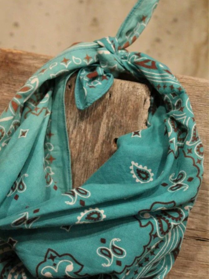 Western denim printed casual scarf
