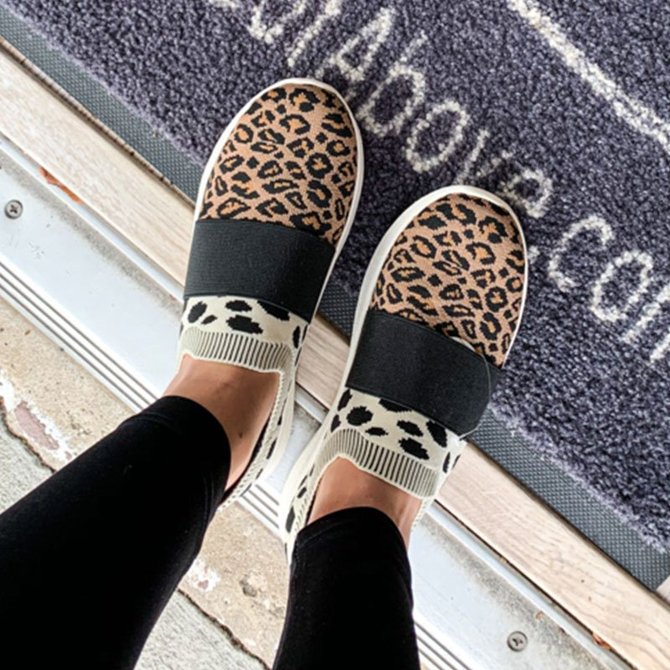 leopard flat sneakers
