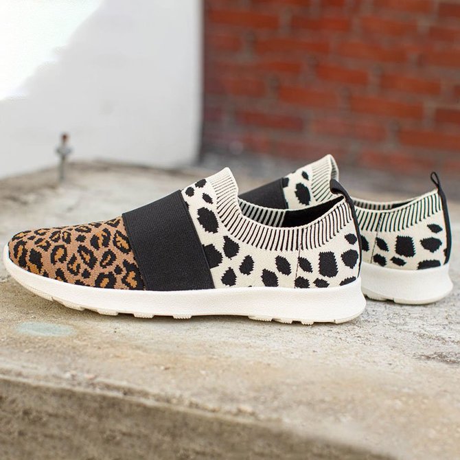 leopard flat sneakers