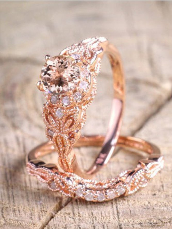 Rose Gold Alloy Vintage Ring zolucky