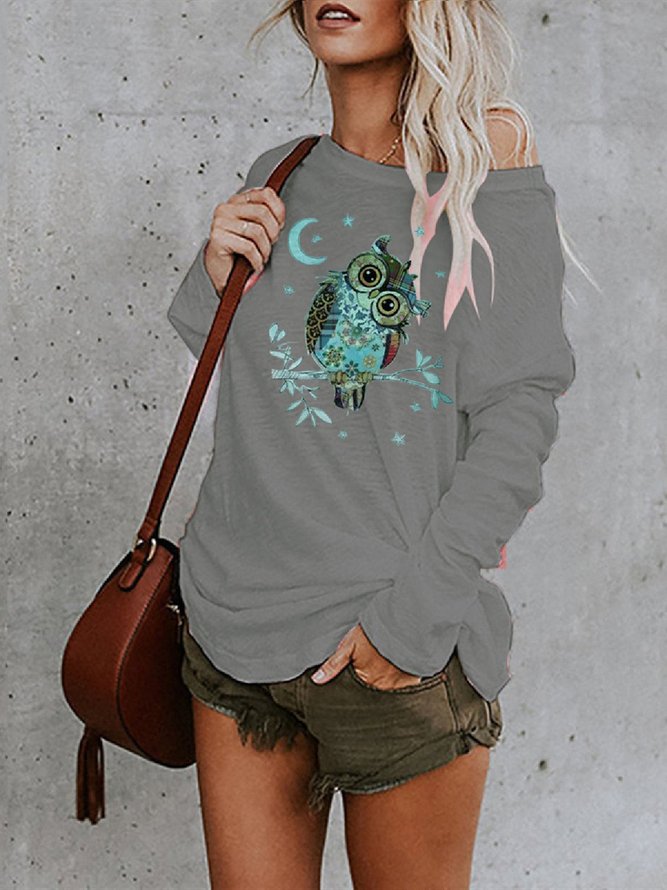 Long Sleeve Shift Floral-Print Top