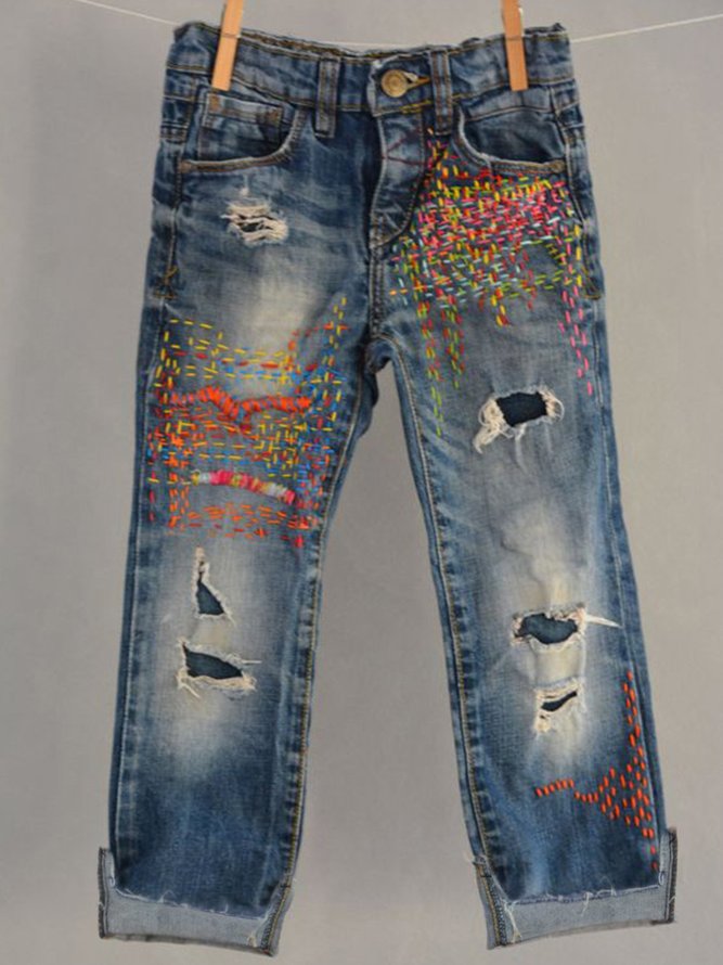 plus size printed trousers