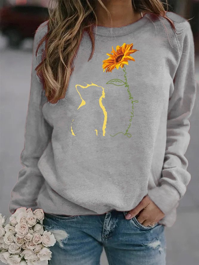 Women Casual Printed Long Sleeve Sweatshirts