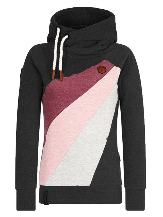 Long Sleeve Color-Block Cotton-Blend Sweatshirts