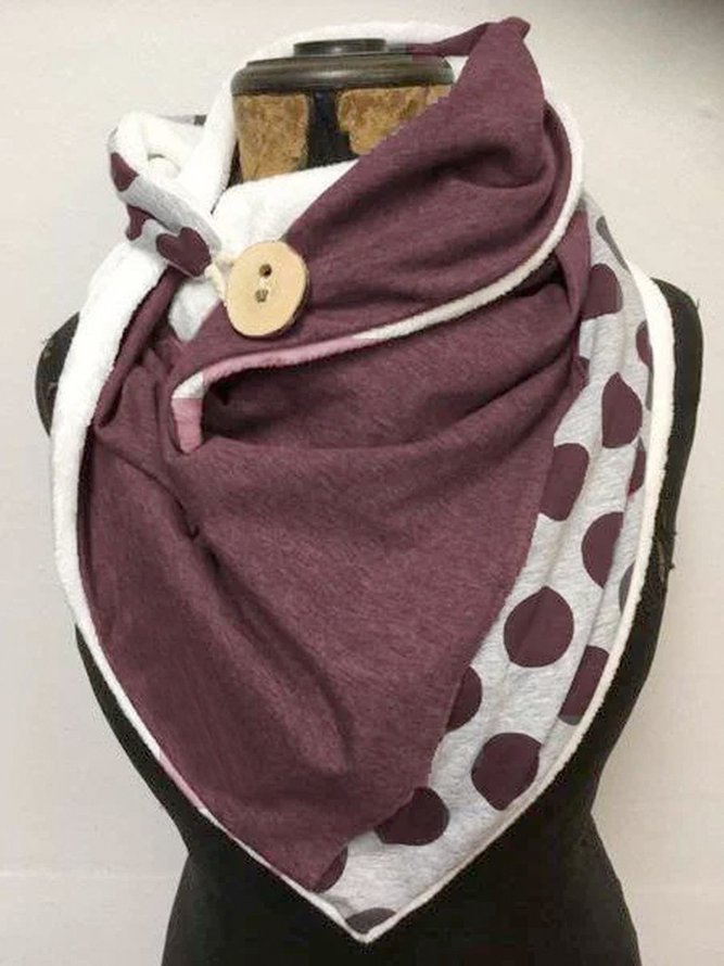Gray Casual Cotton-Blend Plain Scarf