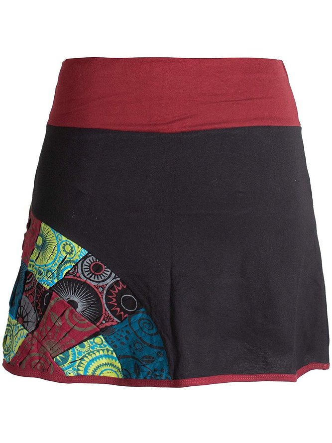Vintage Floral Printed Casual Skirt