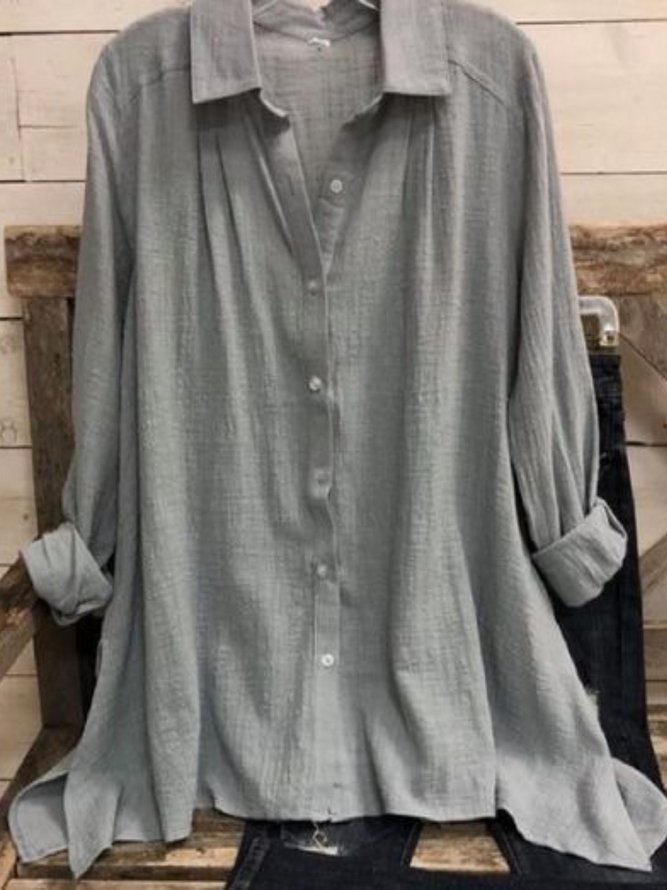 Casual Long Sleeve Plus Size Tops