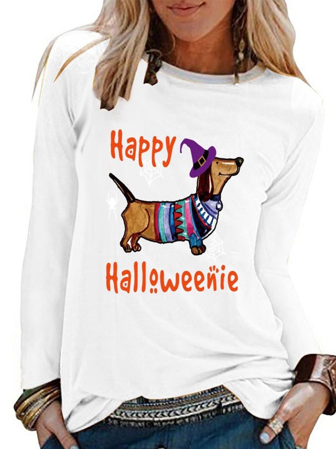Printed Long Sleeve Cotton Tops
