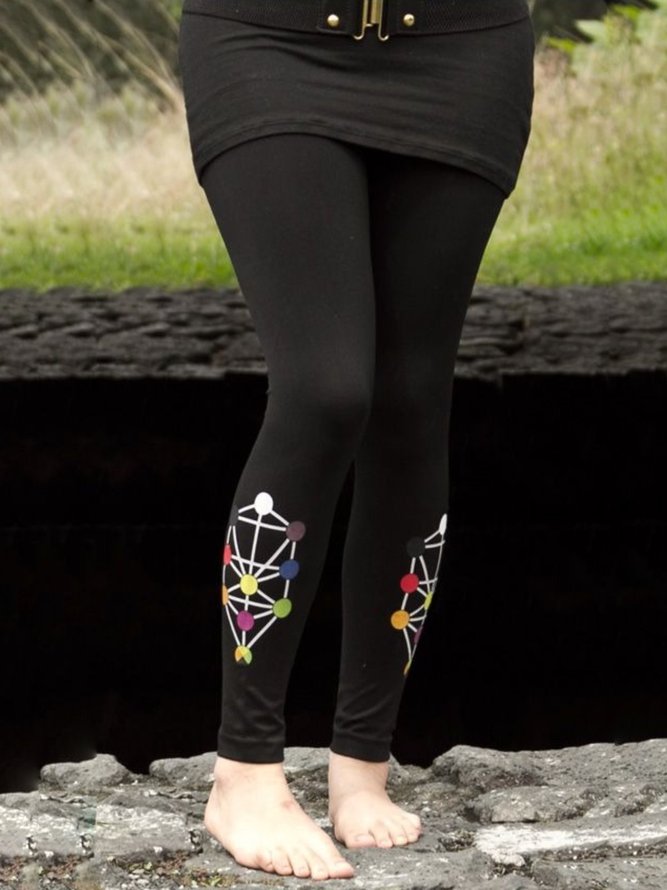 Casual Plus Size Printed Leggings zolucky