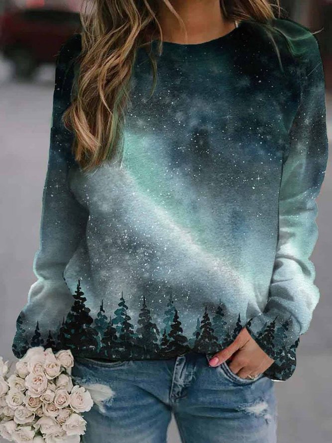 Women's mountain print sweatshirt clearance