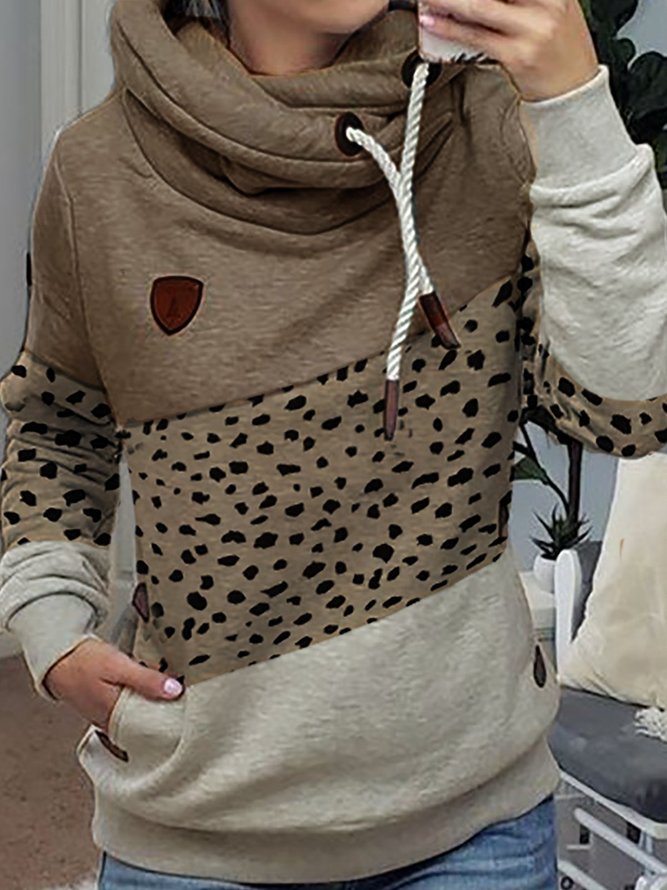 Leopard Shift Hoodie Casual Sweatshirt
