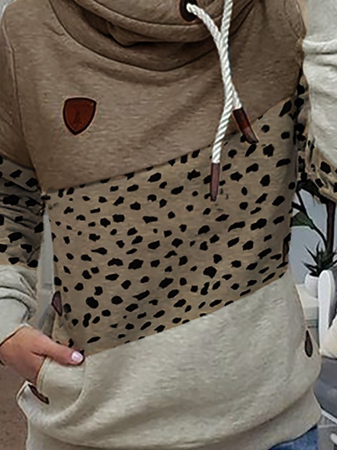 Leopard Shift Hoodie Casual Sweatshirt