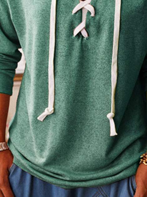 Green Knitted V Neck Long Sleeve Shift Top