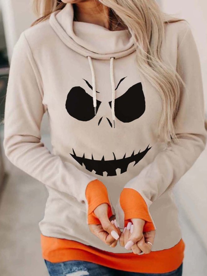 Skull Printed Long Sleeve Sweatshirt