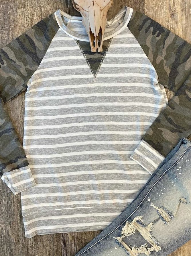 Multicolor Shift Long Sleeve Shirt & Top