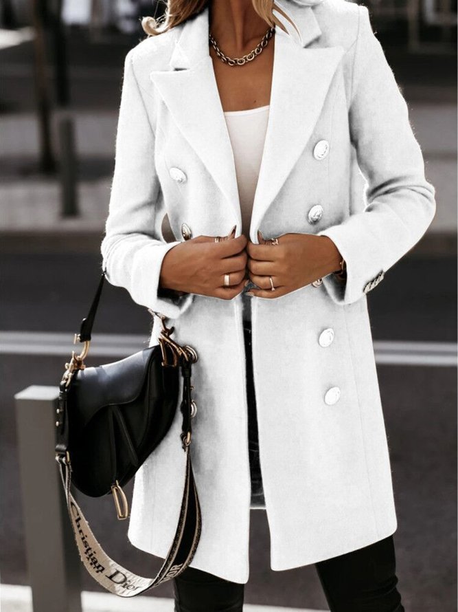 Lapel Buttoned Casual Long Sleeve Winter Fall Overcoat