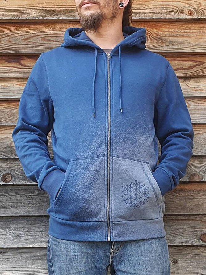 Blue Zipper Vintage Sweatshirt zolucky