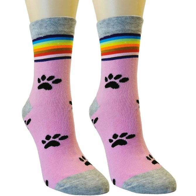 Rainbow Cartoon Footprints Socks