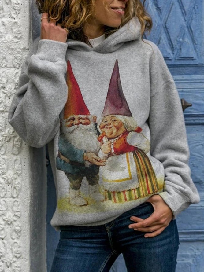 Christmas Vintage Casual Long Sleeve Shift Hoodie Sweatshirts