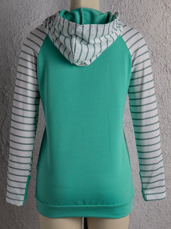 Casual Cotton-Blend Simple  Shift Hoodie Sweatshirt