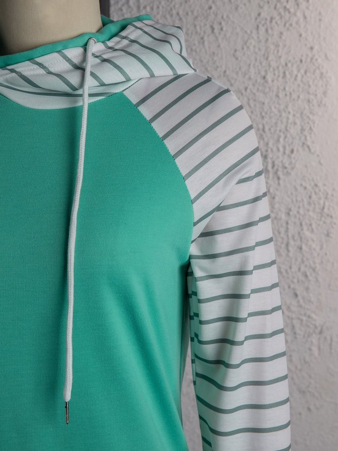 Casual Cotton-Blend Simple  Shift Hoodie Sweatshirt