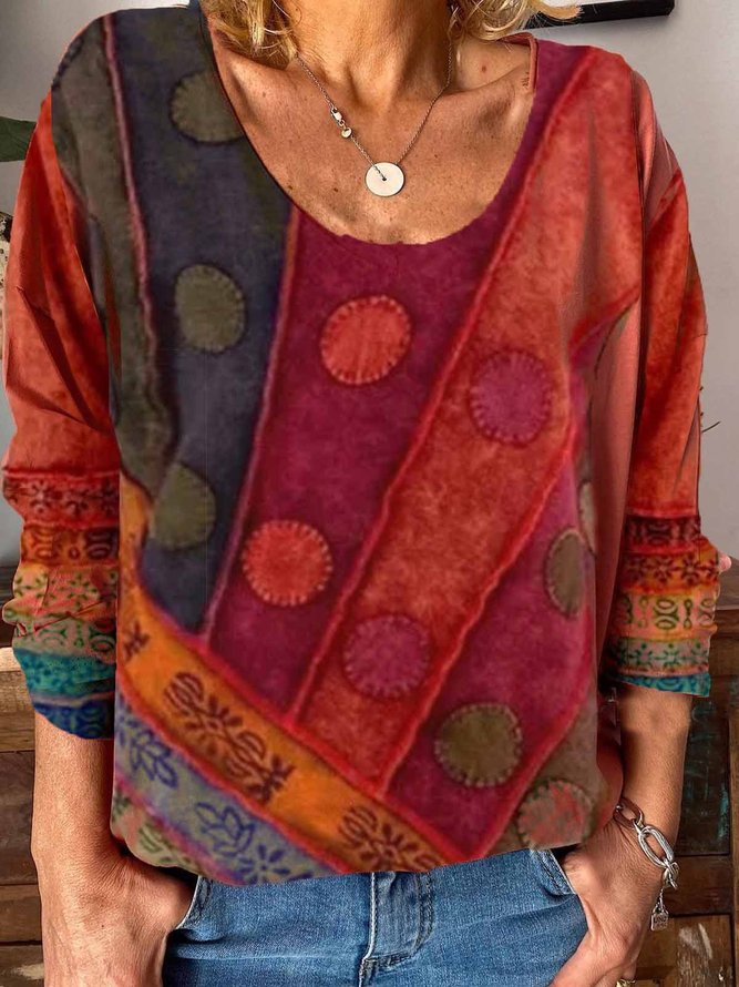 long sleeve abstract top