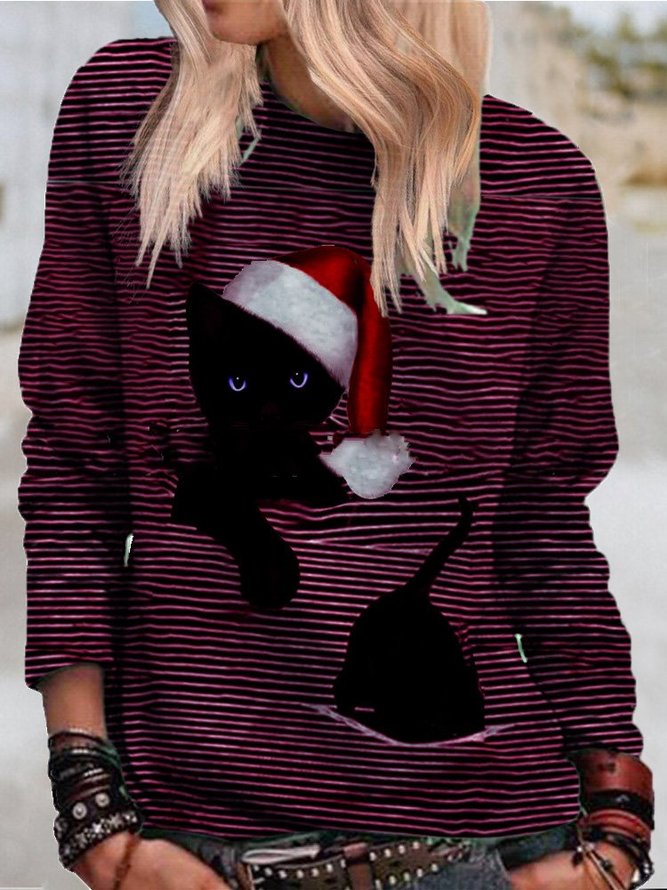 Long Sleeve Bateau/boat Neck Vintage T-shirt