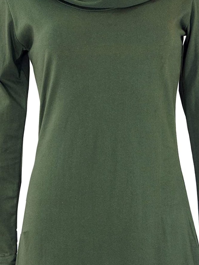 Casual Long Sleeve Printed Knitting Dress