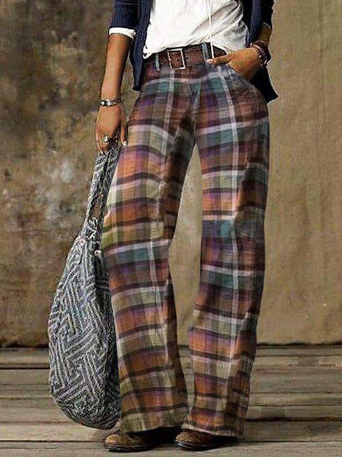 checkered ripped jeans