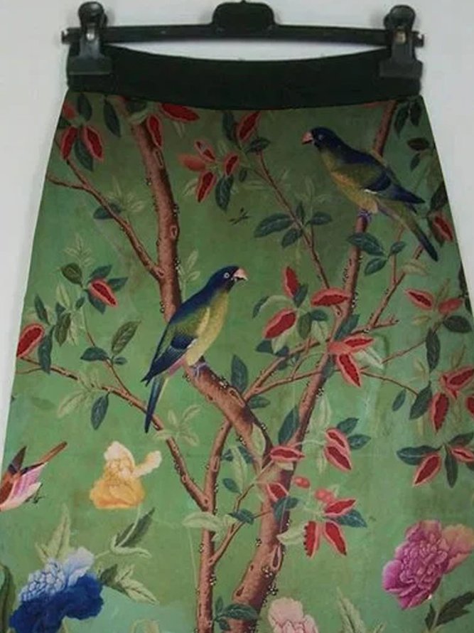 Plus Size Casual Vintage Cotton-Blend Skirt