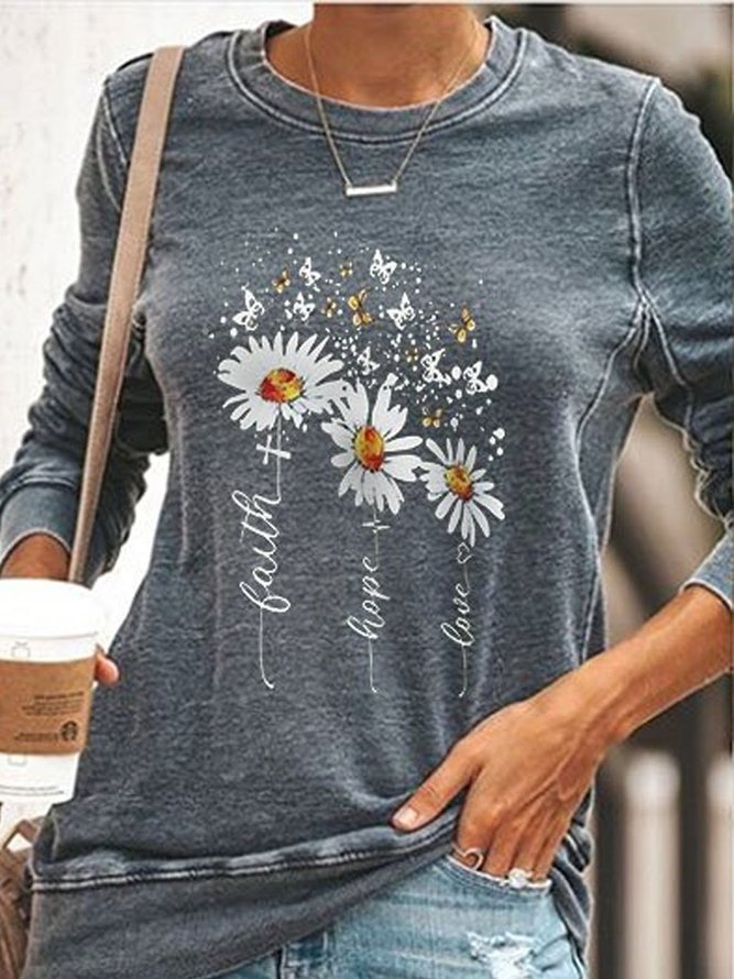 Cotton Floral Long Sleeve Casual Shirts & Tops zolucky