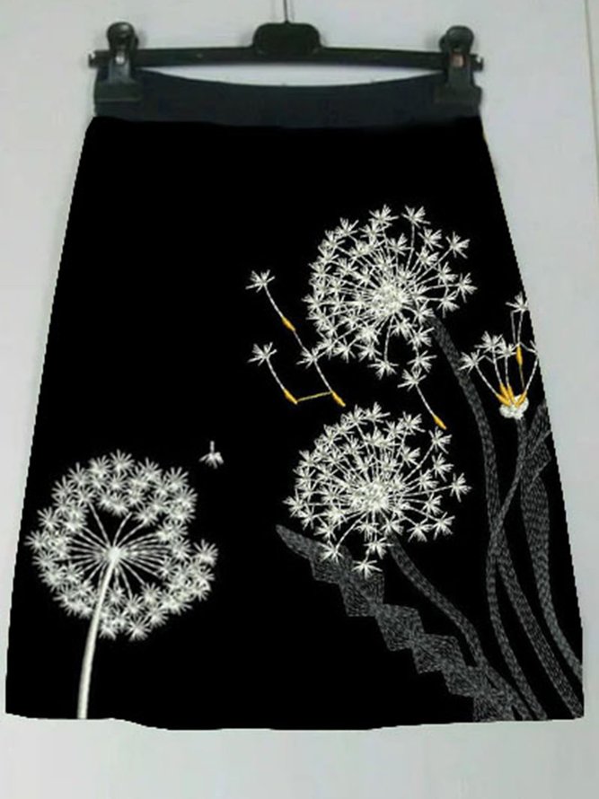 Printed Cotton-Blend Animal Skirt