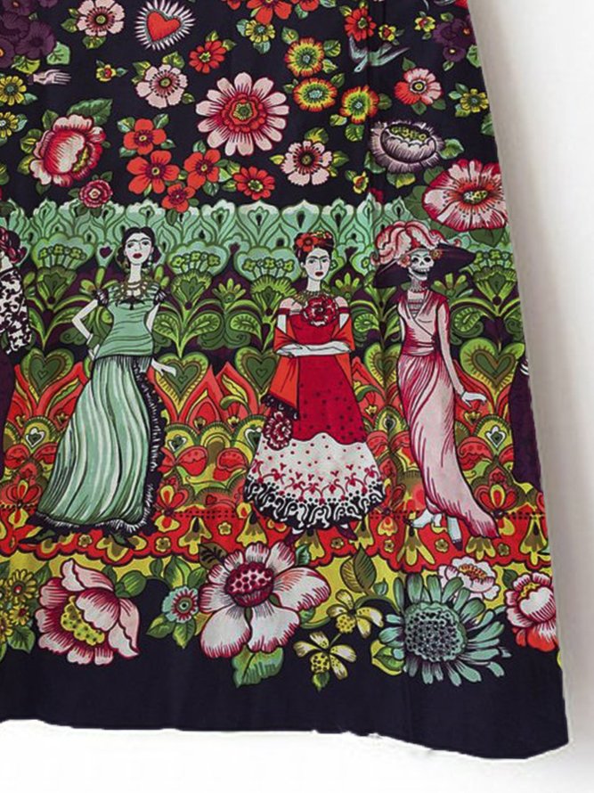 People Floral-Print Skirt