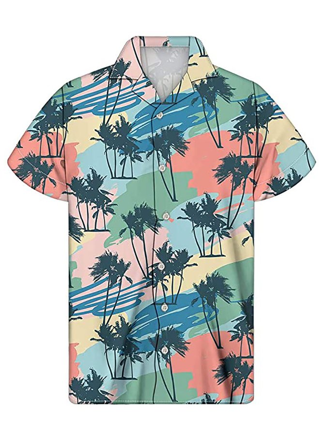 Men's Casual Coconut Tree Printed Shirts | zolucky