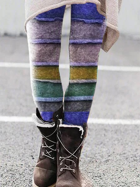 Retro Cotton Solid Leggings