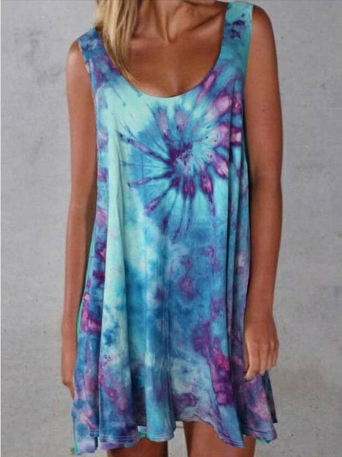 Sleeveless Ombre/tieDye Cotton Knitting Dress zolucky