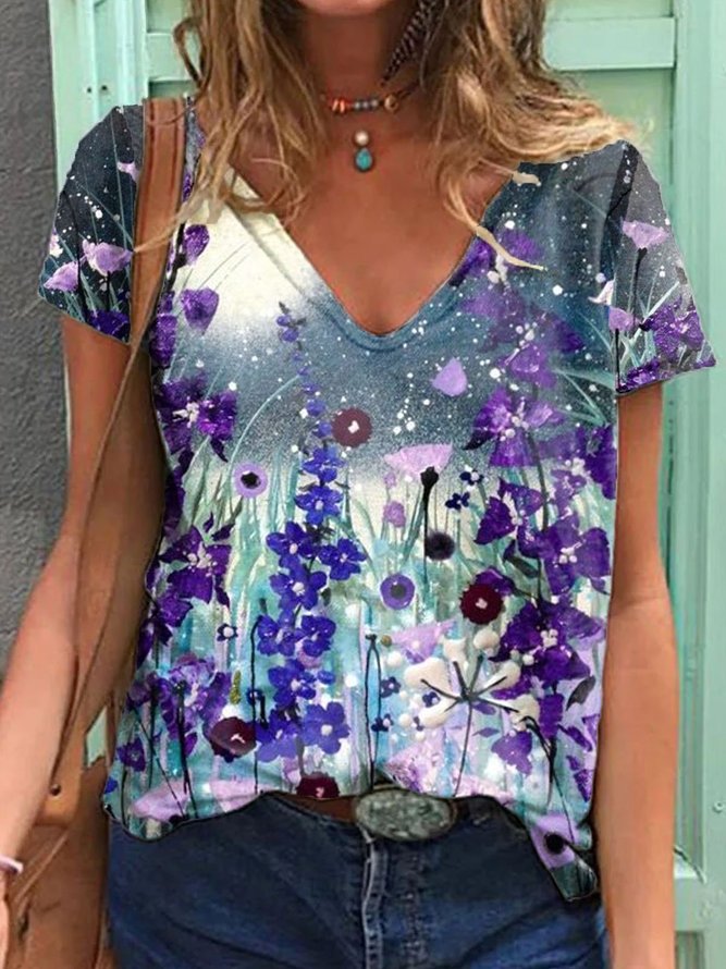 Patchwork Short Sleeve T-shirt