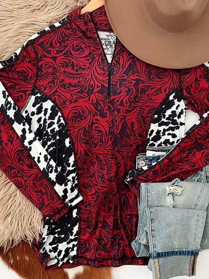 Floral Casual Shift Long Sleeve T-shirt