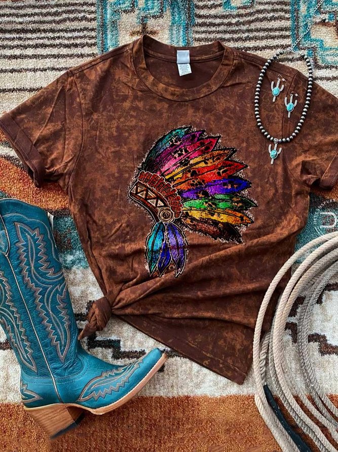Short Sleeve Cotton-Blend Casual T-shirt