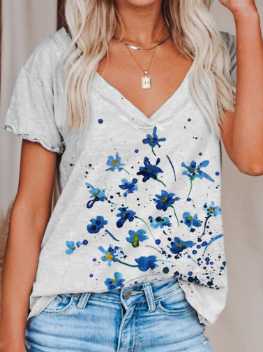 Short Sleeve Forget me not Floral T-shirt