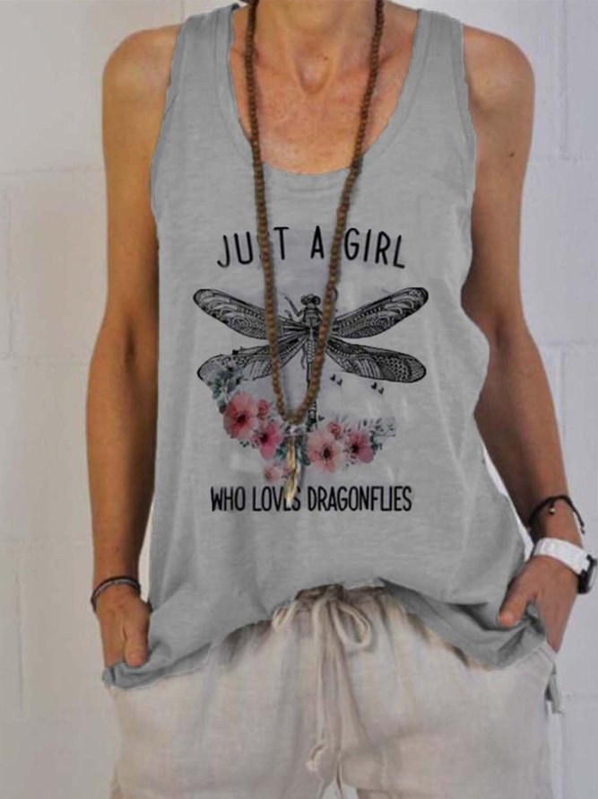 Casual Floral Sleeveless T-shirt