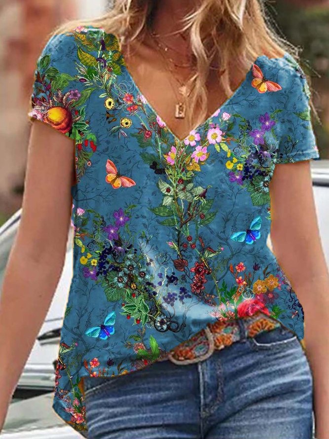 Printed Floral Casual Shirts & Tops | zolucky
