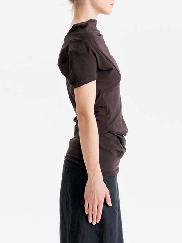 Short Sleeve Solid Cotton-Blend T-shirt