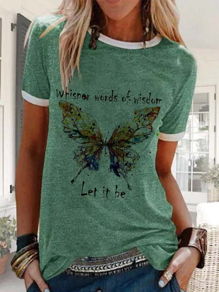 Letter Printed Casual Short Sleeve T-shirt