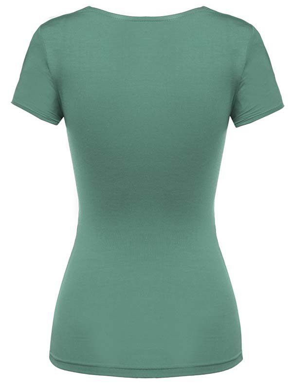 Short Sleeve Solid Casual T-shirt