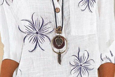 Floral-Print Cotton-Blend V Neck Casual Blouse